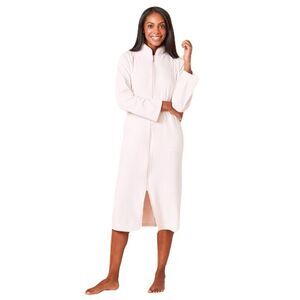 NEW Softies Womens Size XL Blush Pink Serenity Shear Mink Mandarin Collar Robe